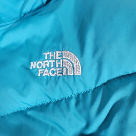 The North Face 550 Down Puffer Coat Girls Siz XL (18) Turquoise - Picture 2 of 14